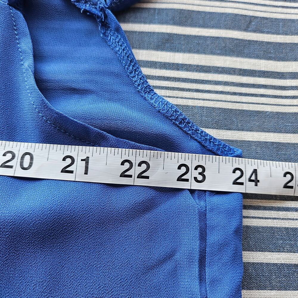 blouse cold shoulder halter blue sz 2x - Picture 8 of 9